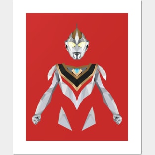 Ultraman Gaia (Low Poly Style) Posters and Art